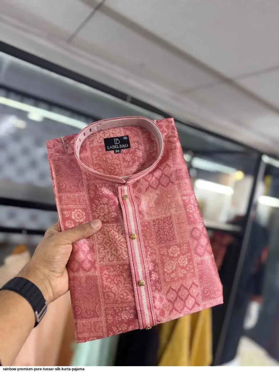 RAINBOW PREMIUM PURE TUSSAR SILK KURTA PAJAMA 7