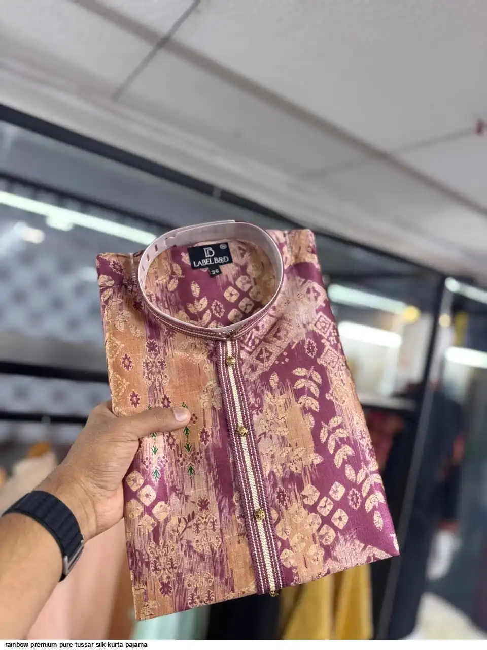 RAINBOW PREMIUM PURE TUSSAR SILK KURTA PAJAMA 12