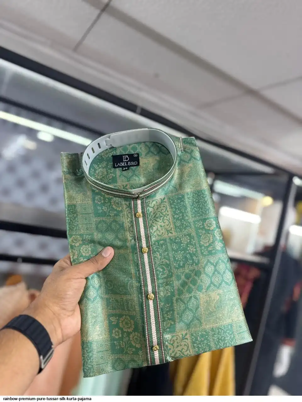 RAINBOW PREMIUM PURE TUSSAR SILK KURTA PAJAMA 10