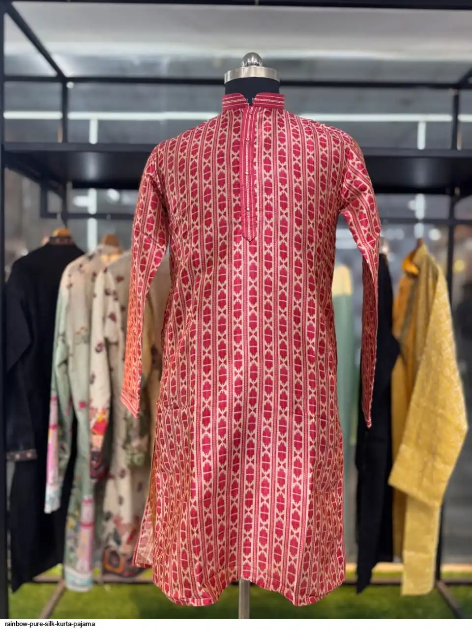 RAINBOW PURE SILK KURTA PAJAMA F