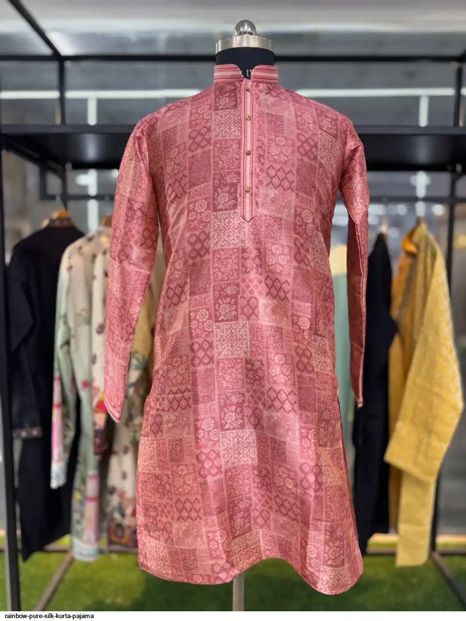 RAINBOW PURE SILK KURTA PAJAMA D