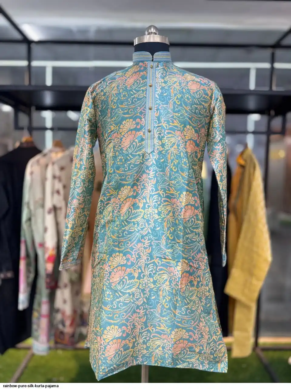 RAINBOW PURE SILK KURTA PAJAMA H