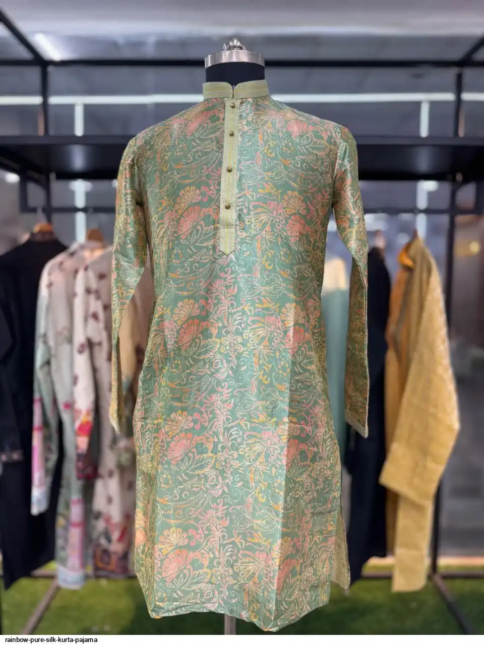 RAINBOW PURE SILK KURTA PAJAMA G