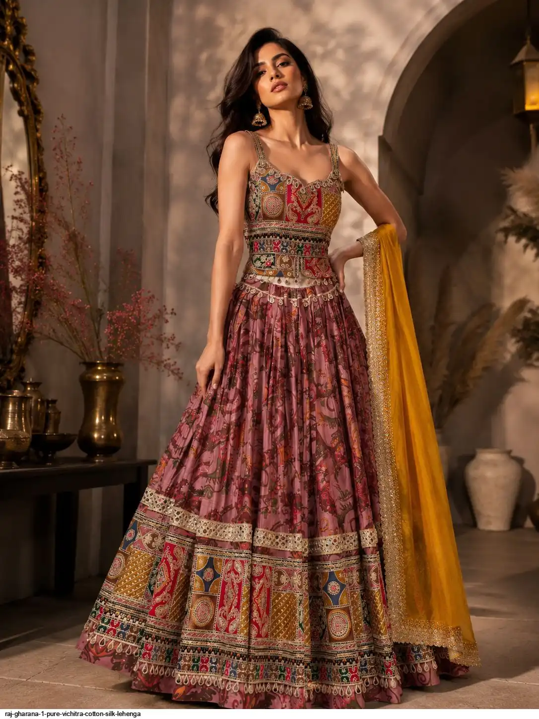 RAJ GHARANA 1 PURE VICHITRA COTTON SILK LEHENGA 2