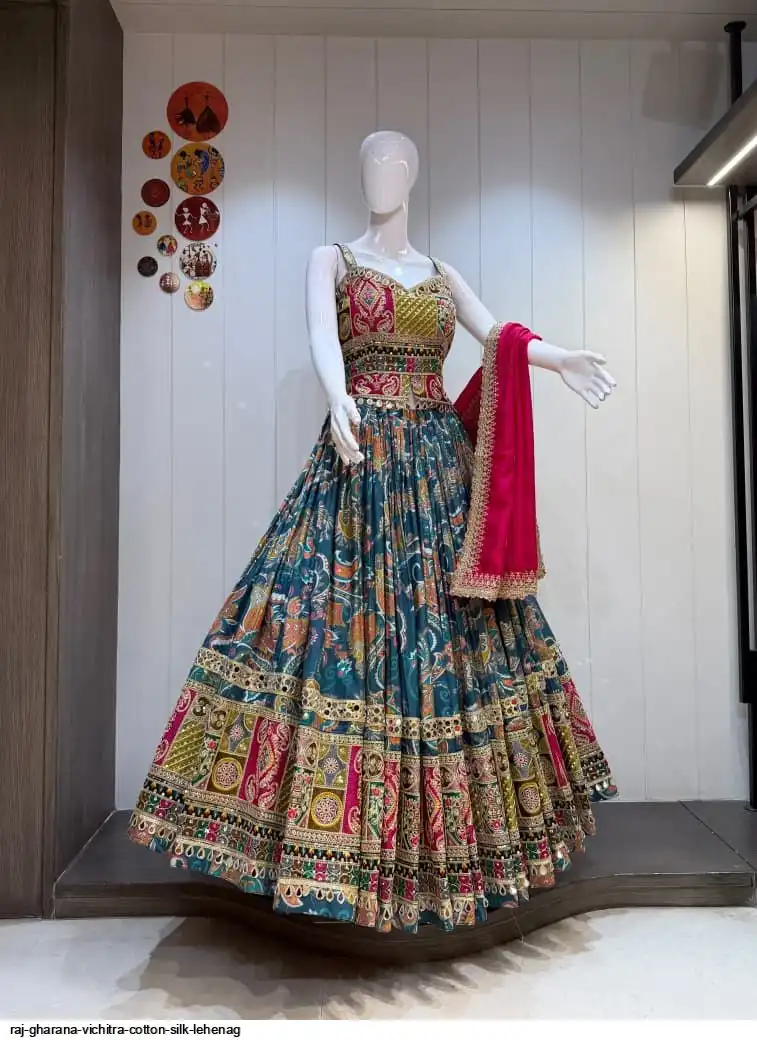 RAJ GHARANA VICHITRA COTTON SILK LEHENAG 1