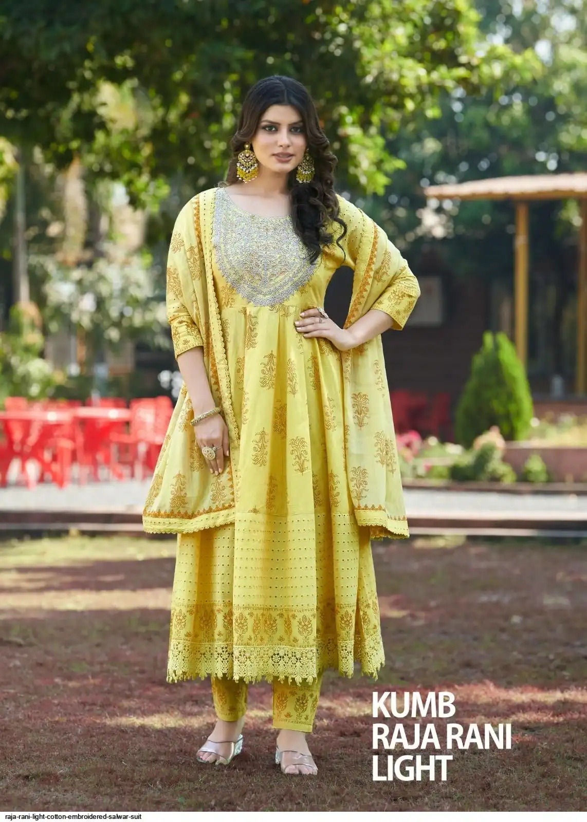 RAJA RANI LIGHT COTTON EMBROIDERED SALWAR SUIT