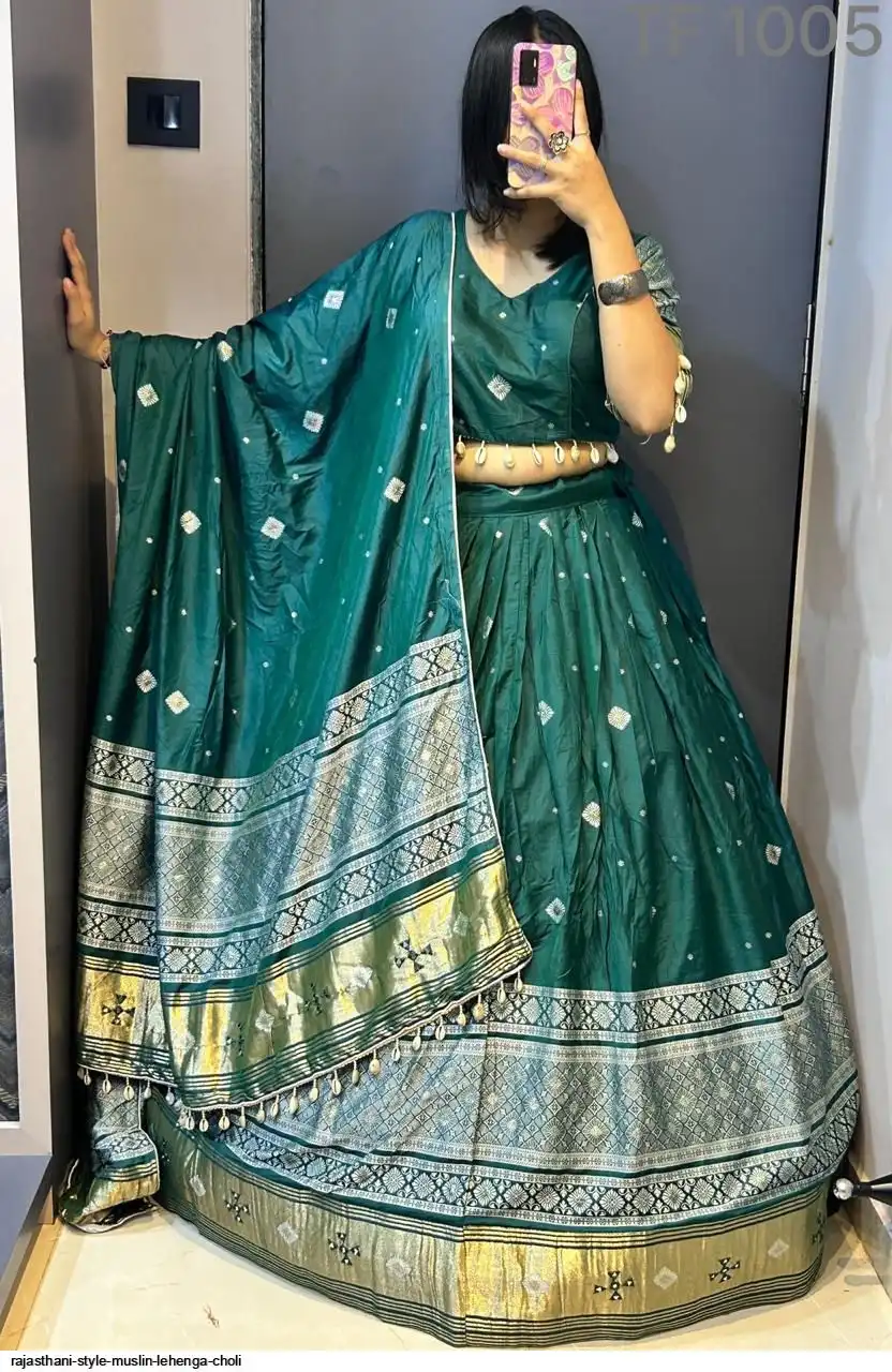RAJASTHANI STYLE MUSLIN LEHENGA CHOLI 5