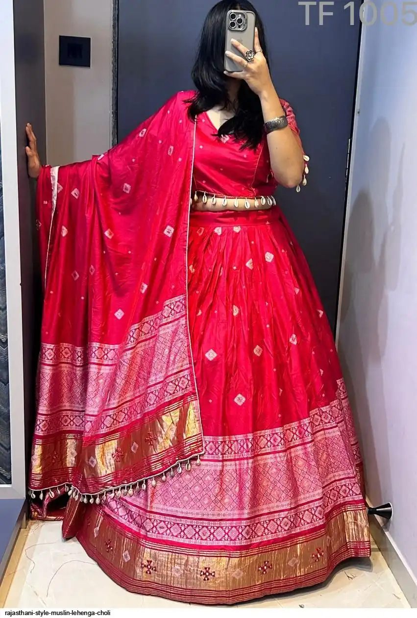 RAJASTHANI STYLE MUSLIN LEHENGA CHOLI 1