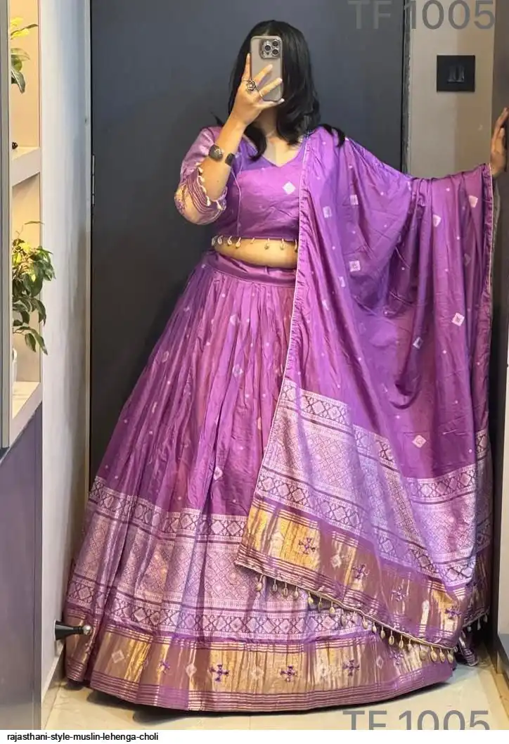 RAJASTHANI STYLE MUSLIN LEHENGA CHOLI 4