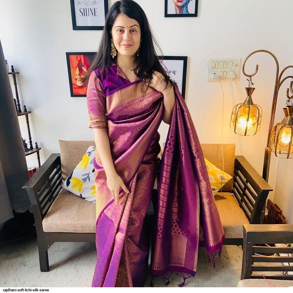 RAJDHANI SOFT LICHI SILK SAREE