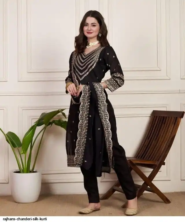 RAJHANS CHANDERI SILK KURTI A