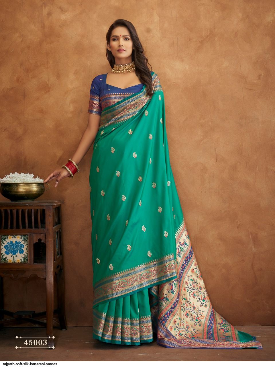 RAJPATH SOFT SILK BANARASI SAREES 45003
