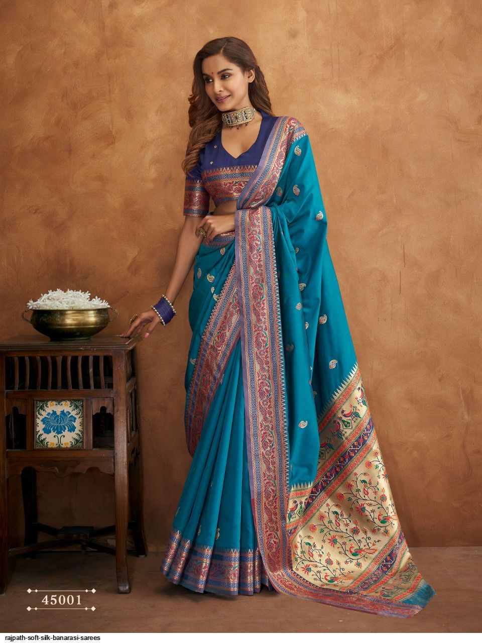 RAJPATH SOFT SILK BANARASI SAREES 45001