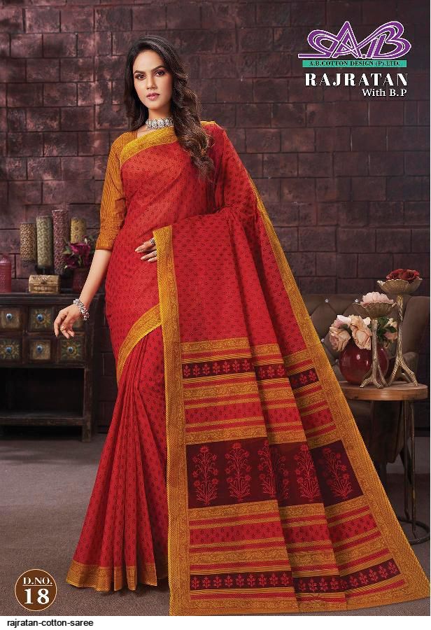 ab cotton raj ratan series 9-23 mul mul cotton saree