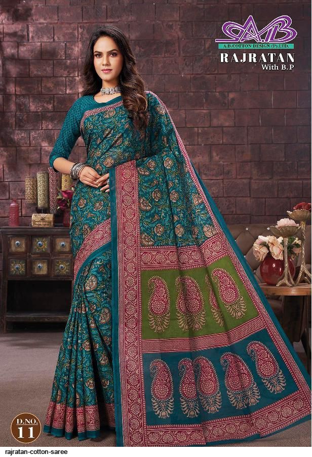 ab cotton raj ratan series 9-23 mul mul cotton saree