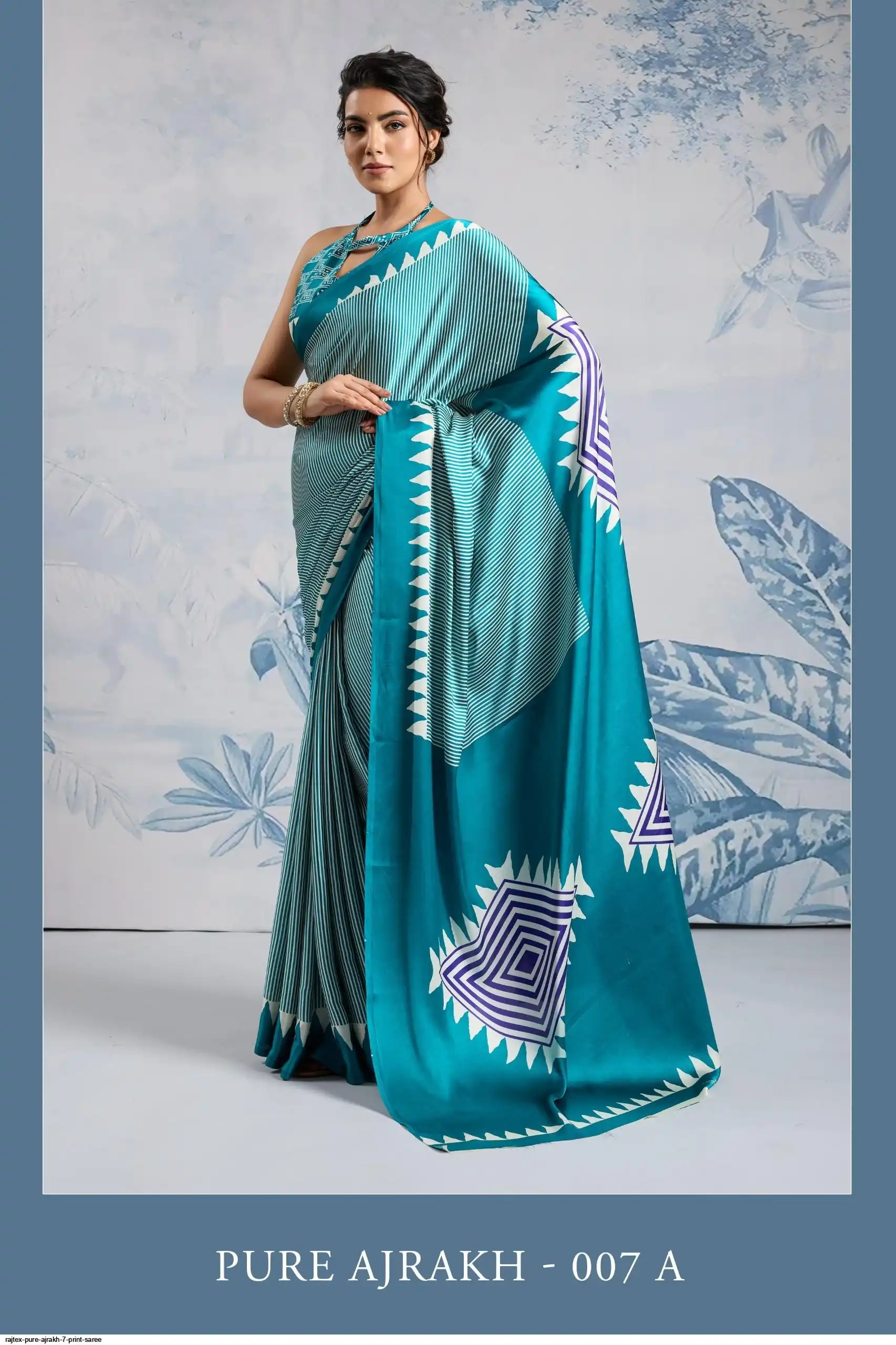 RAJTEX PURE AJRAKH 7 PRINT SAREE