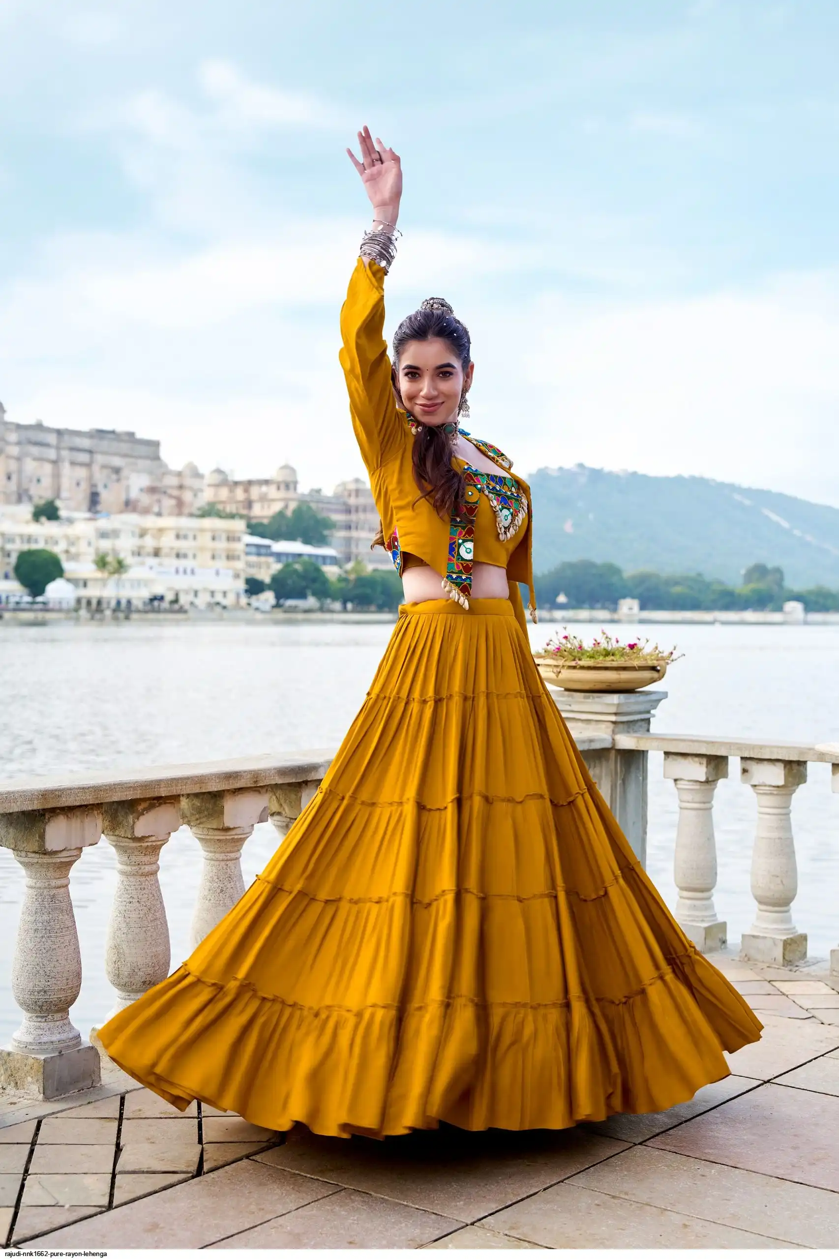RAJUDI NNK1662 PURE RAYON LEHENGA 1