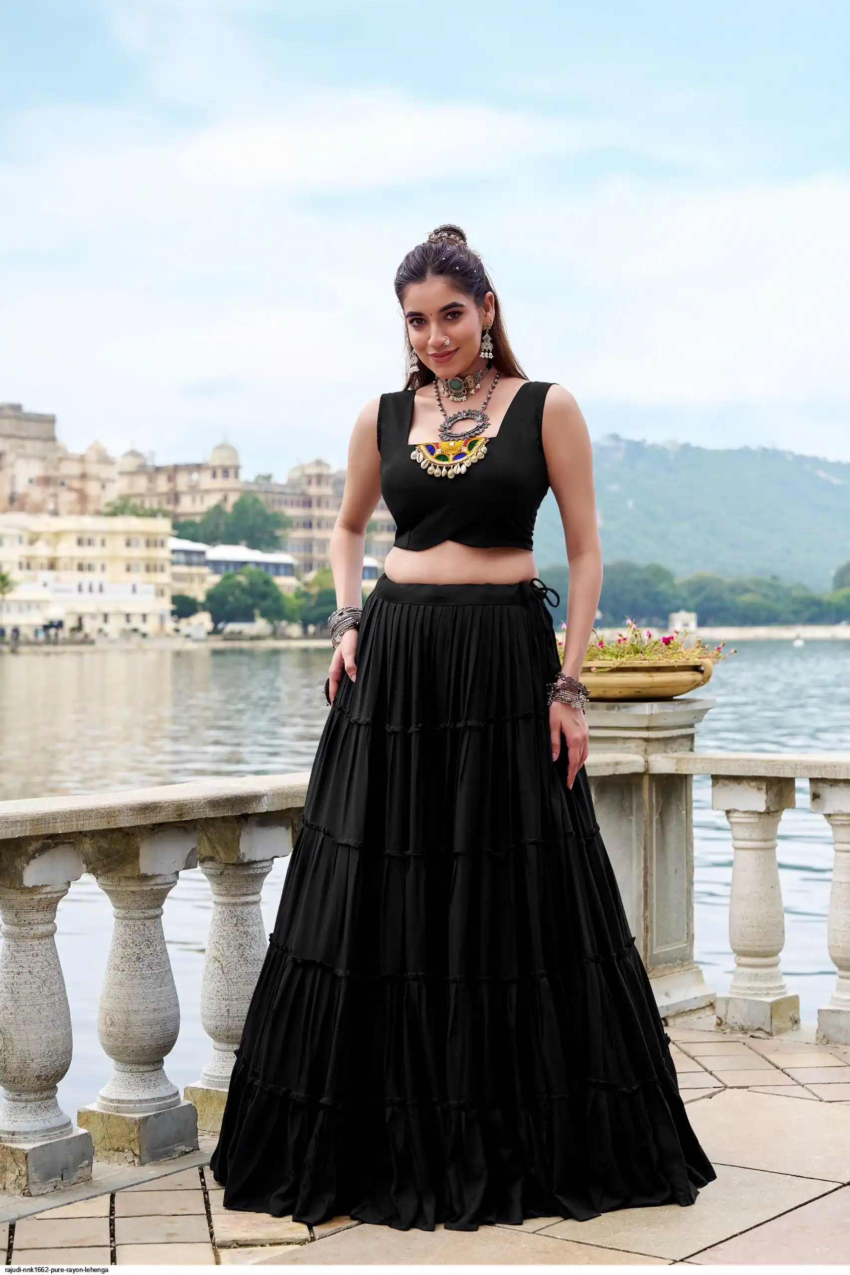 RAJUDI NNK1662 PURE RAYON LEHENGA 4
