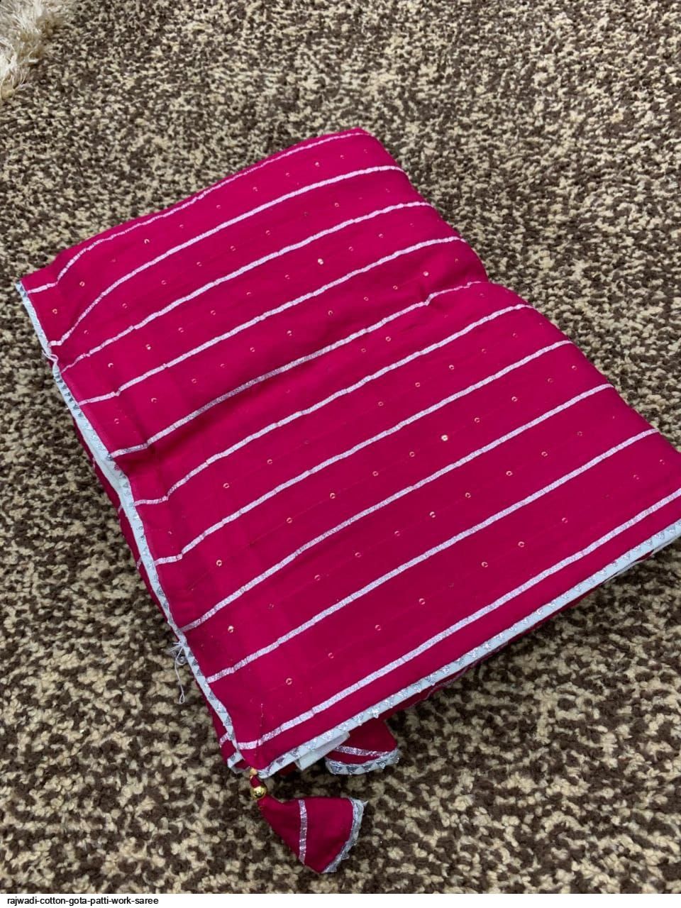Pink Heavy Gota Patti Work Saree main image 1
