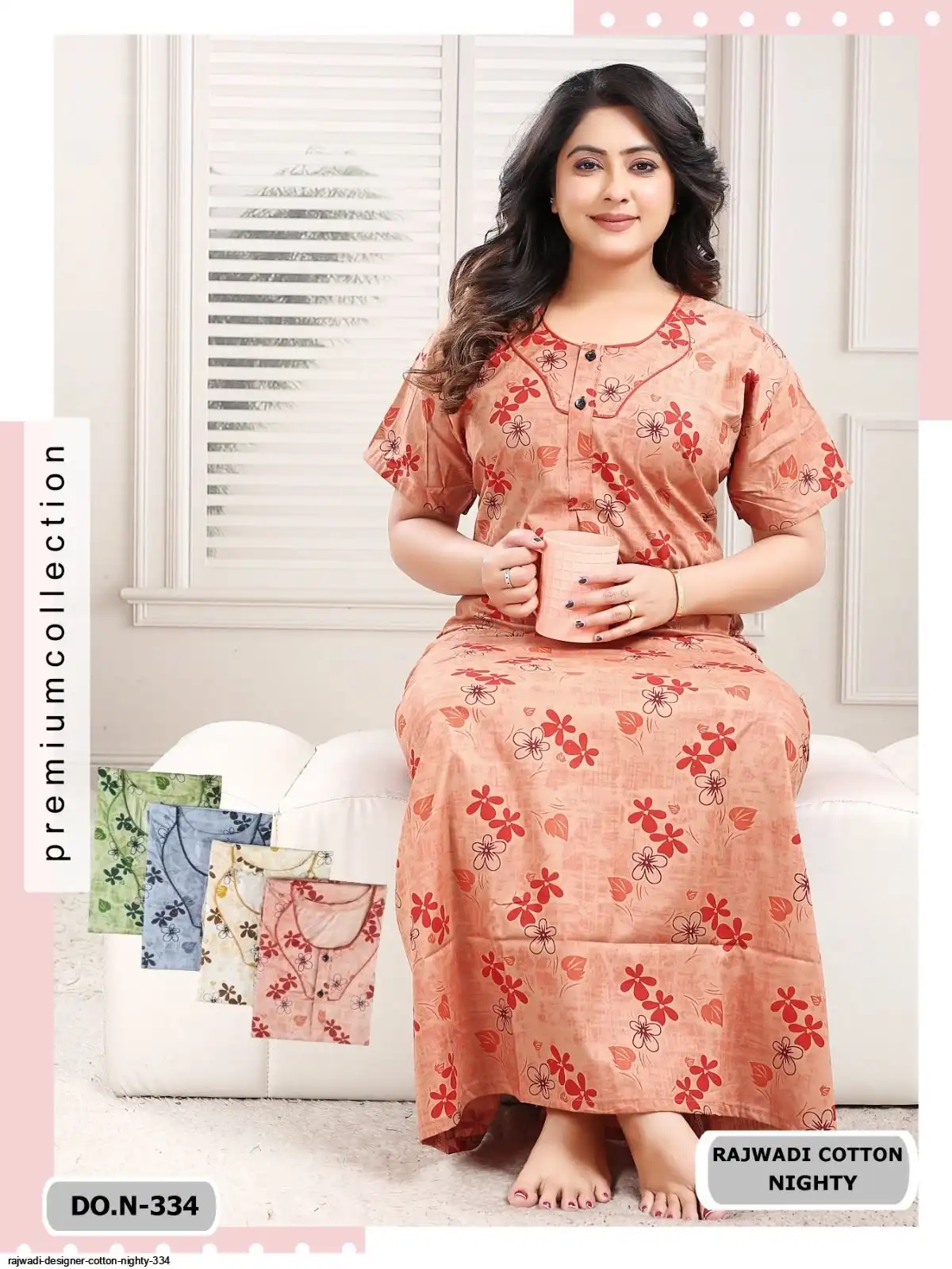 designer nighty dress Night Wear Gown Design Long Sleeve Night Gown TikTok Shop