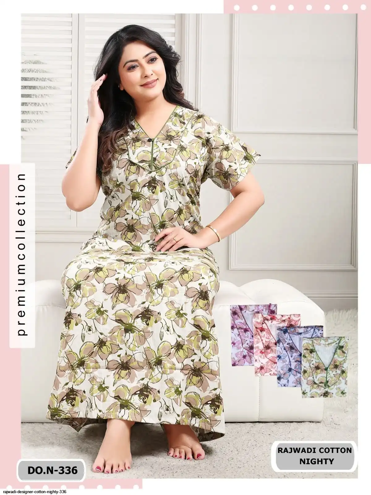 Rajwadi Cotton Nighty | Wholesale Designer Nighty India Rajwadi Cotton Nighty | Wholesale Designer Nighty India