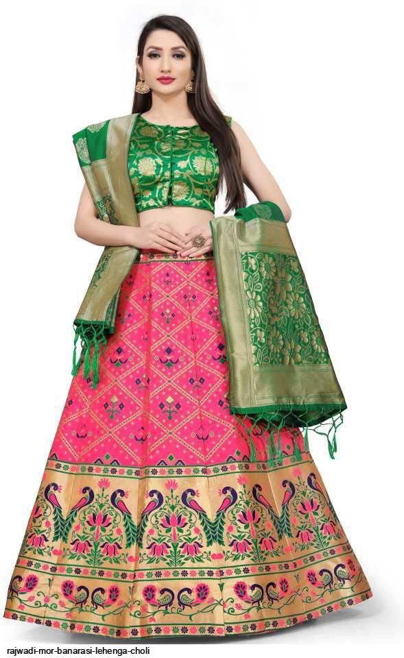 Buy Pleasing Sea Green Mirror Work Rajwadi Silk Wedding Lehenga Choli -  Zeel Clothing