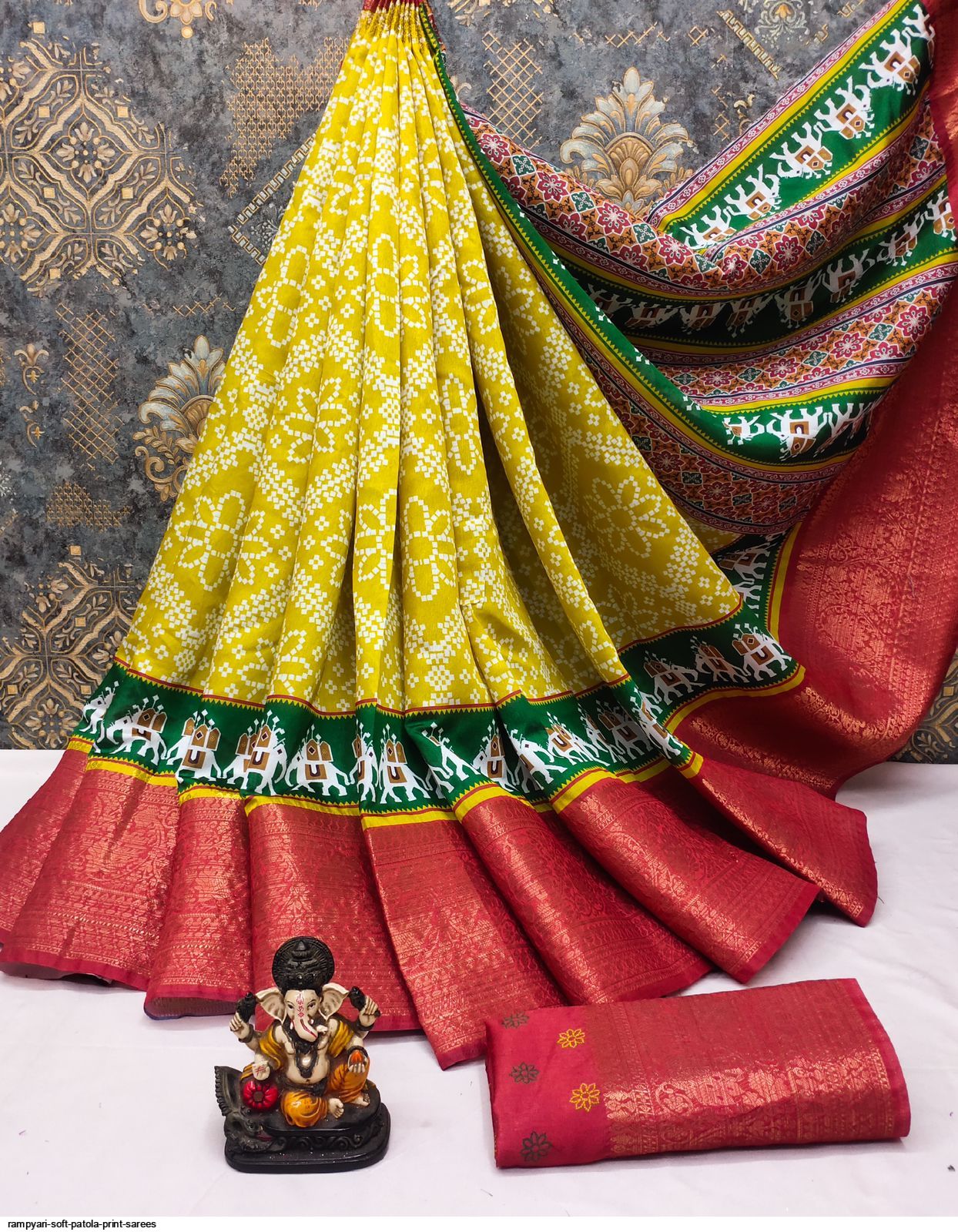 Viscose Patola Print Saree and Viscose Patola Print Sari Online Shopping