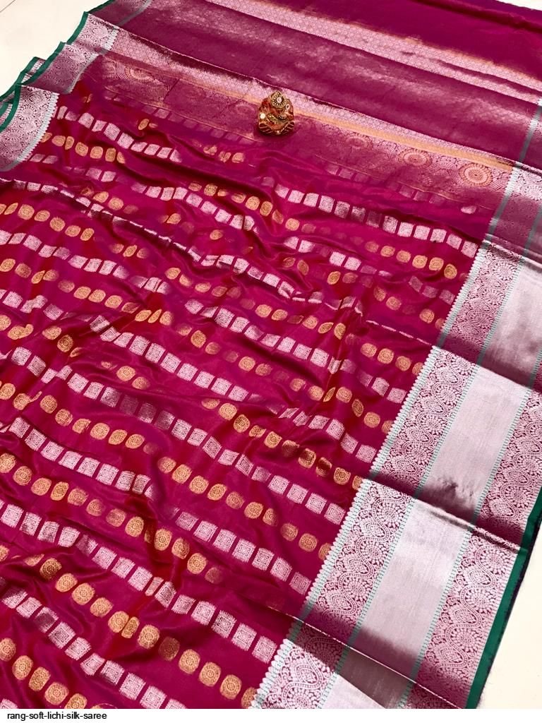 RANG SOFT LICHI SILK SAREE D