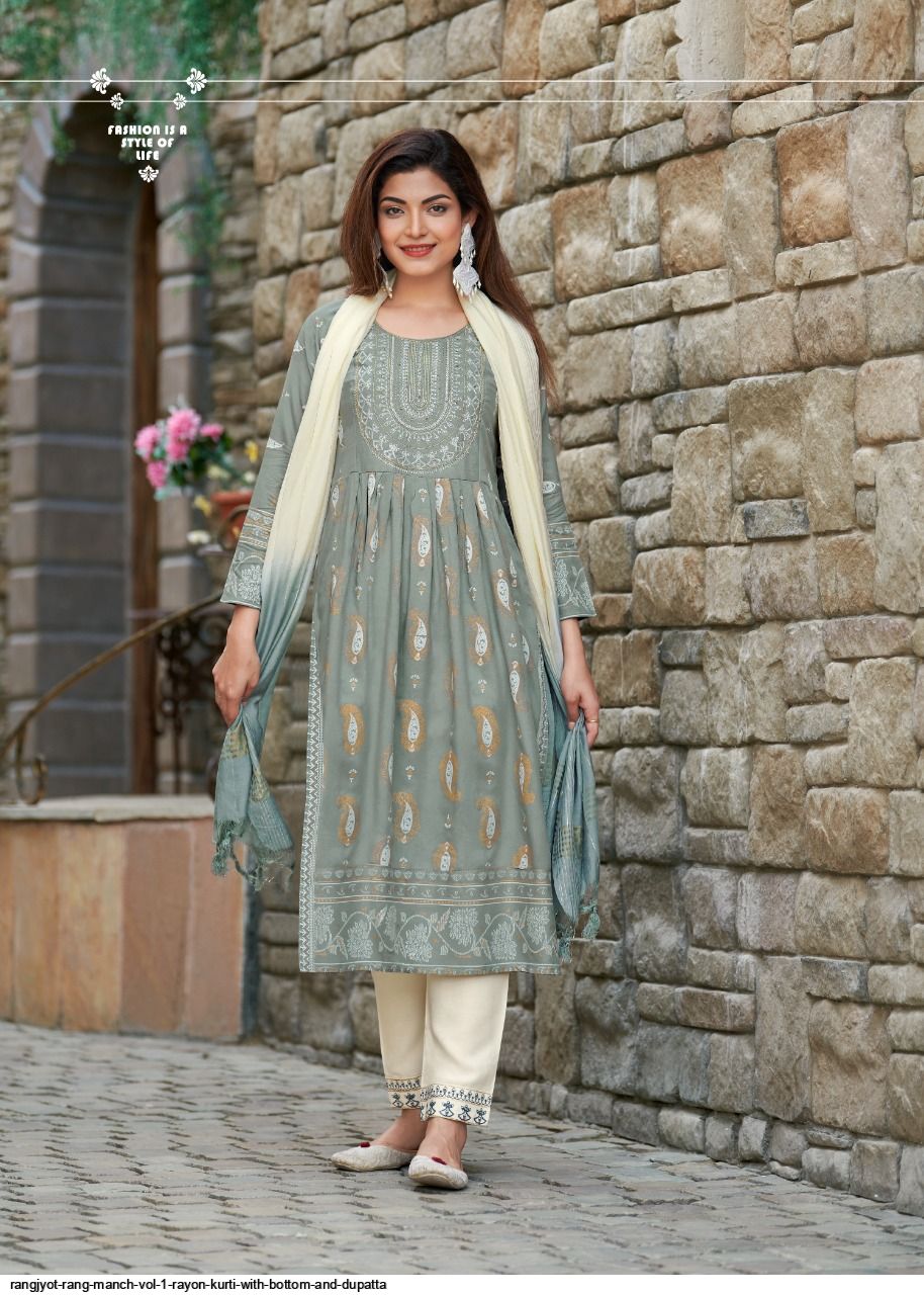 RANGJYOT RANG MANCH KURTI PANT WITH DUPATTA LATEST CATALOGUE