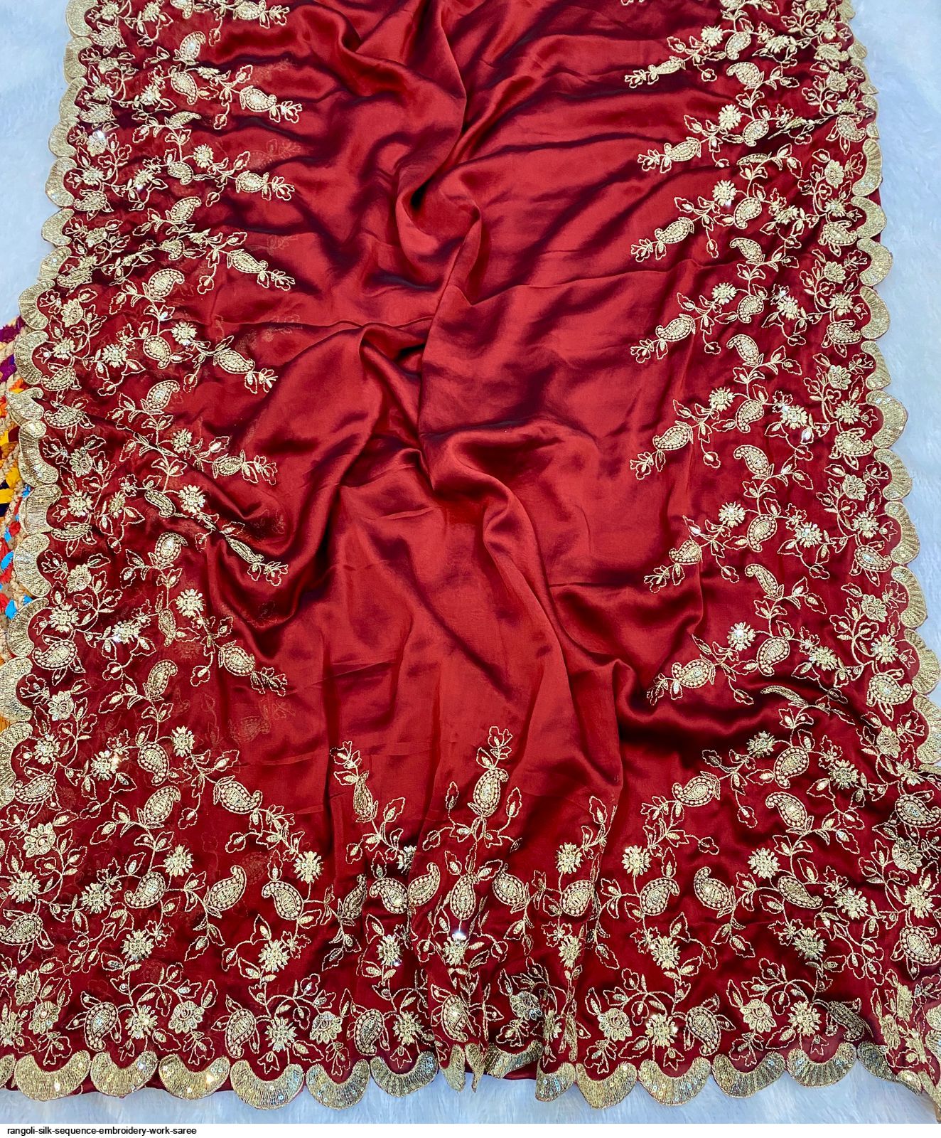 Rangoli Silk sequence embroidery work saree