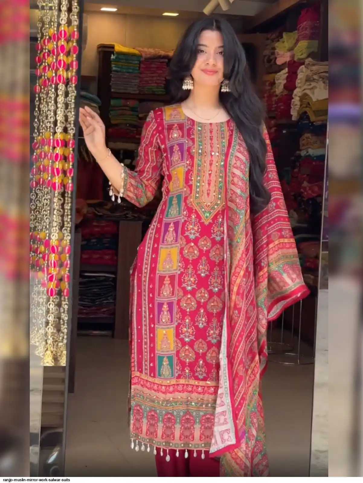 RANJJO MUSLIN MIRROR WORK SALWAR SUITS