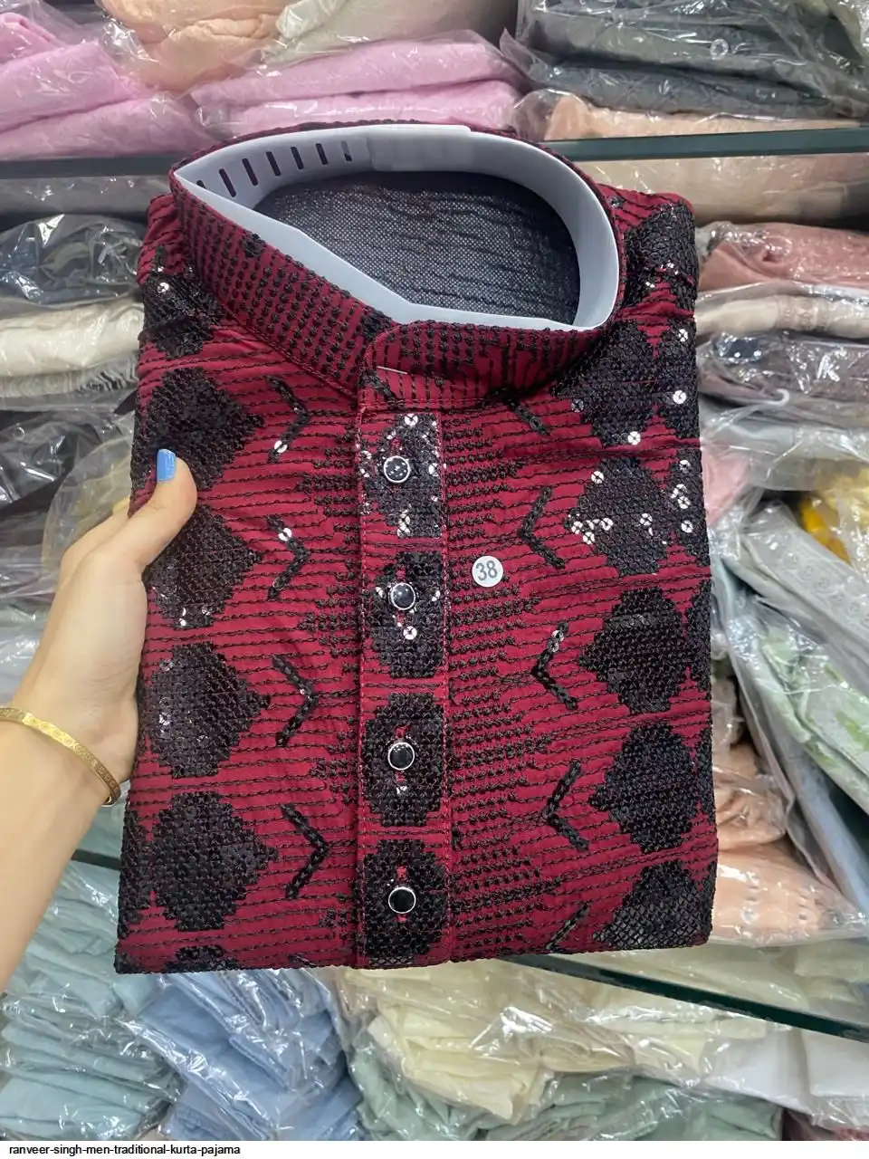 RANVEER SINGH MEN TRADITIONAL KURTA PAJAMA L