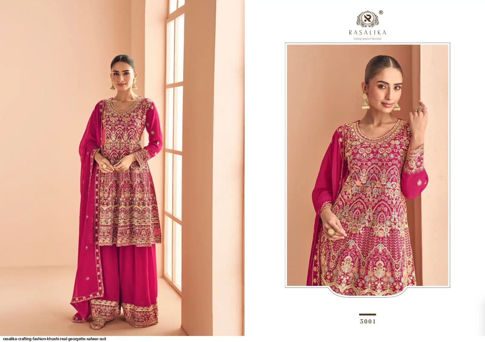 RASALIKA CRAFTING FASHION KHUSHI REAL GEORGETTE SALWAR SUIT 3001