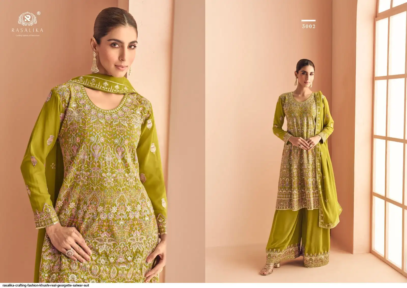 RASALIKA CRAFTING FASHION KHUSHI REAL GEORGETTE SALWAR SUIT 3002