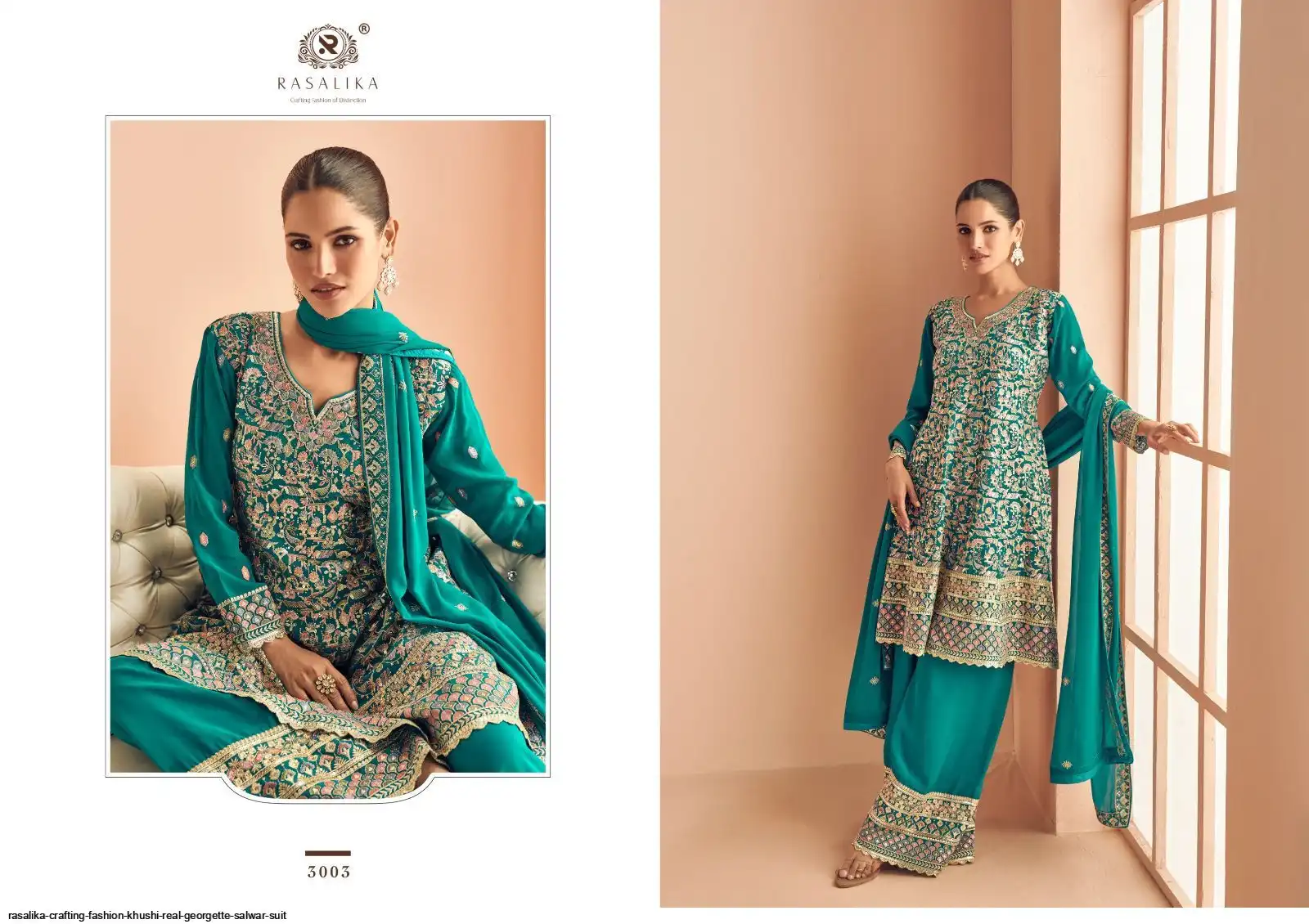 RASALIKA CRAFTING FASHION KHUSHI REAL GEORGETTE SALWAR SUIT 3003