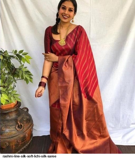 RASHMI LINE SILK SOFT LICHI SILK SAREE