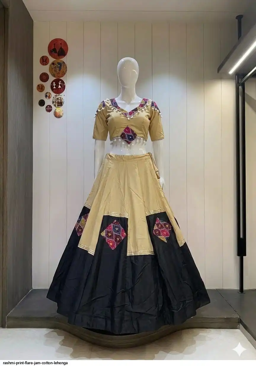 RASHMI PRINT FLARE JAM COTTON LEHENGA 1