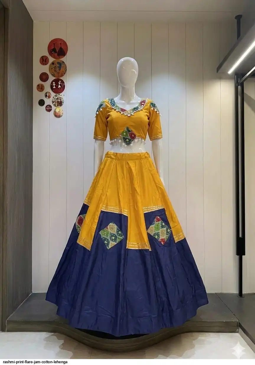RASHMI PRINT FLARE JAM COTTON LEHENGA 3