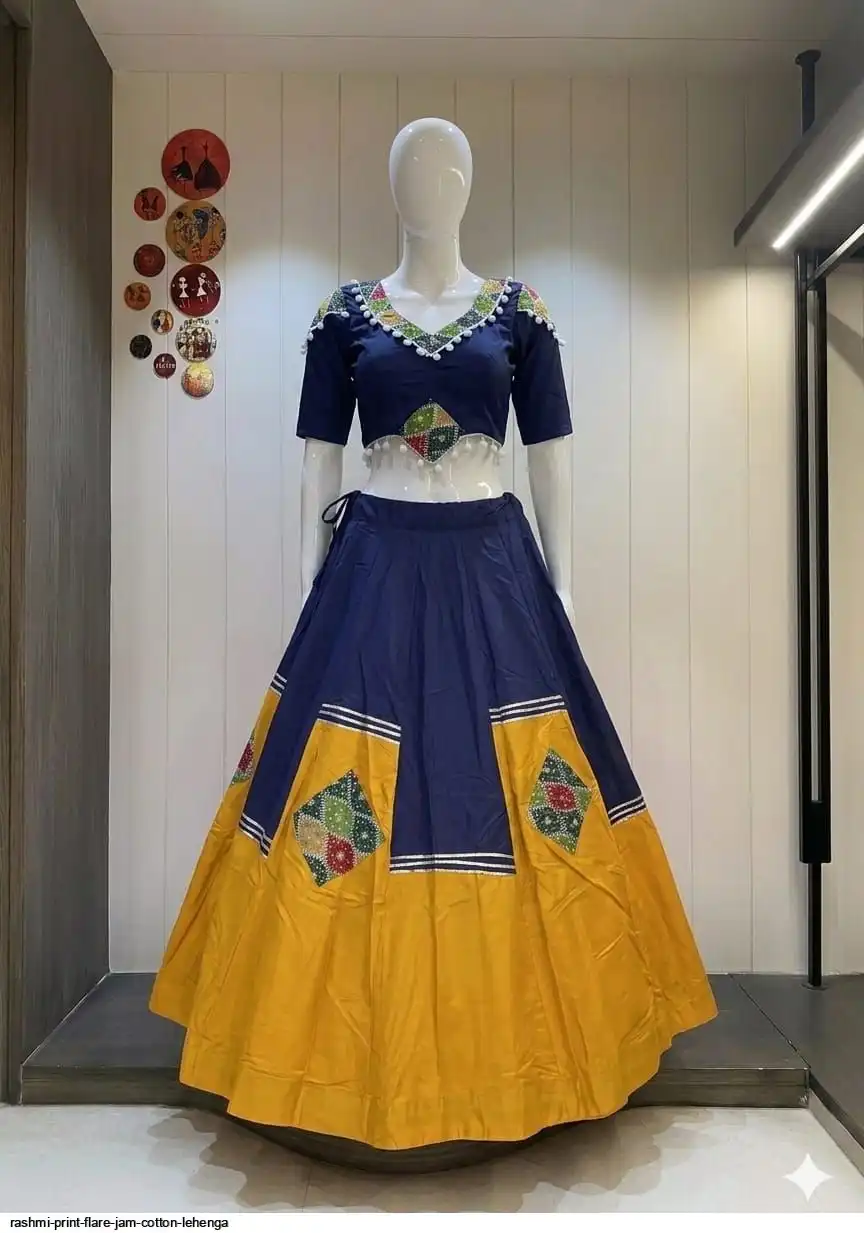 RASHMI PRINT FLARE JAM COTTON LEHENGA 4