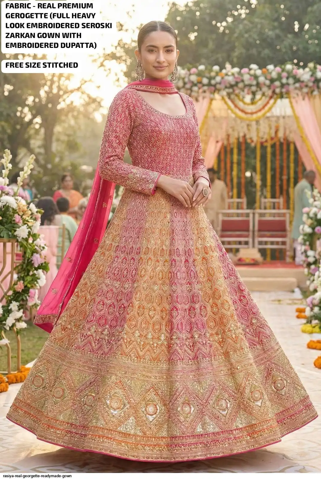 RASIYA REAL GEORGETTE READYMADE GOWN B
