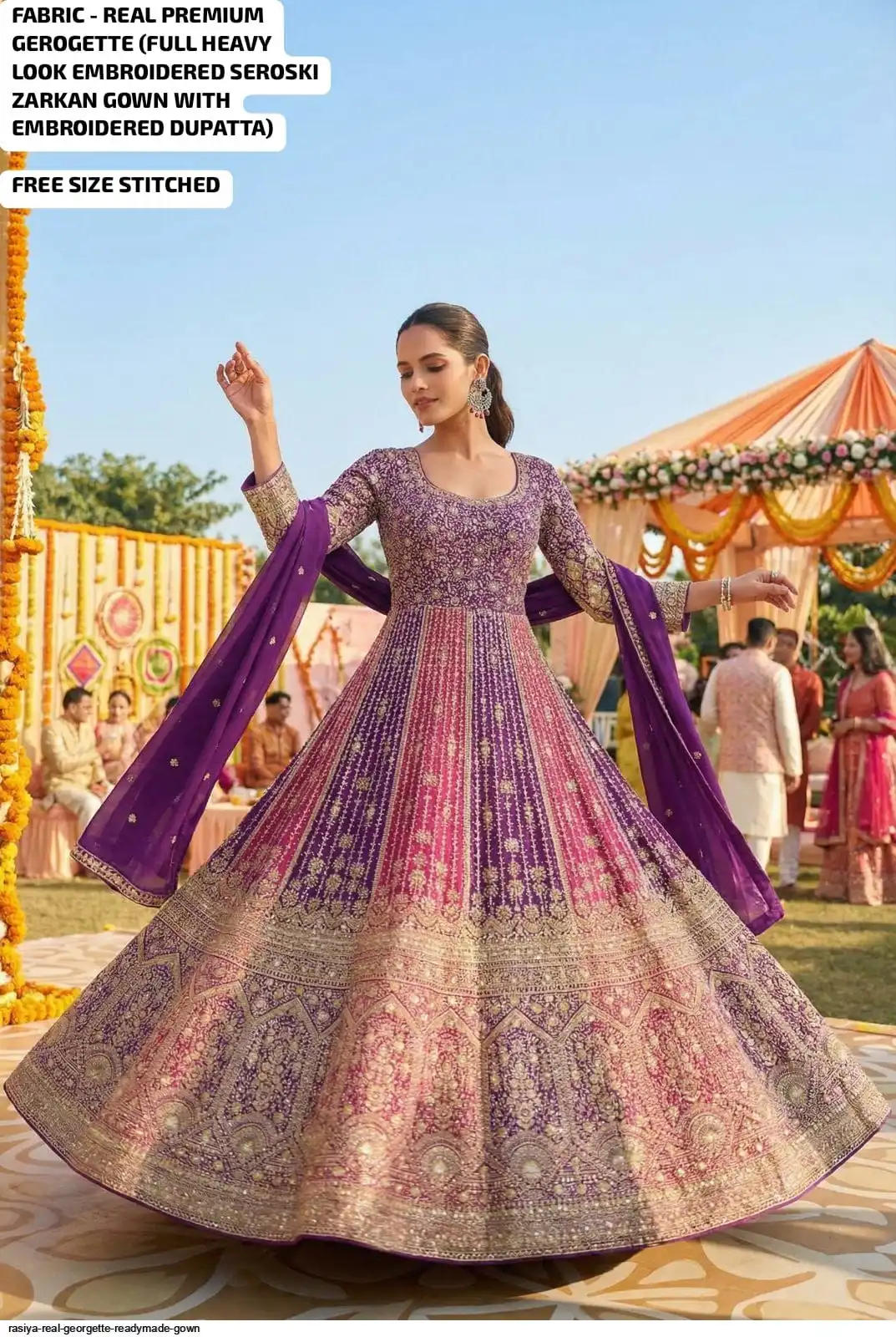 RASIYA REAL GEORGETTE READYMADE GOWN A