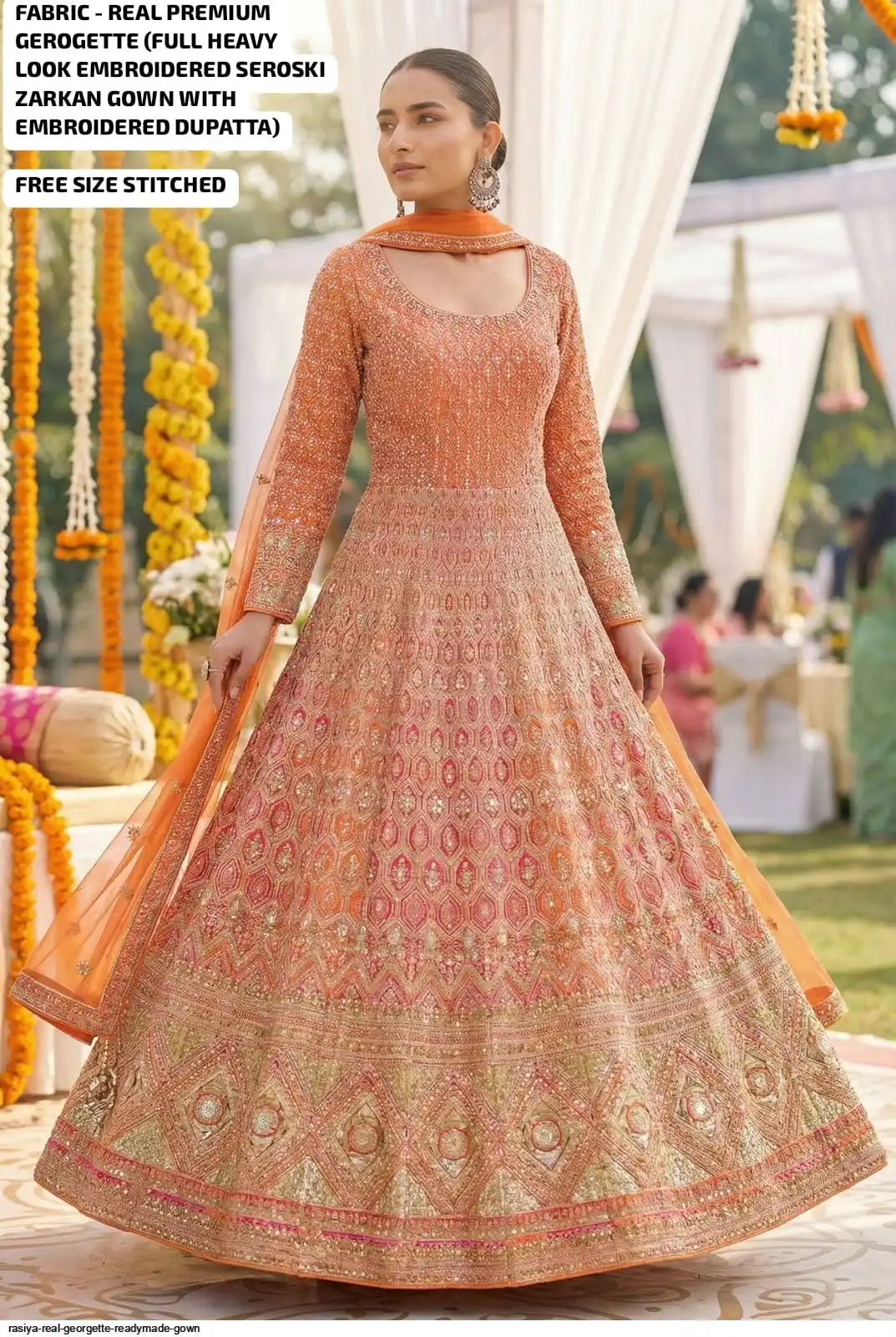 RASIYA REAL GEORGETTE READYMADE GOWN C