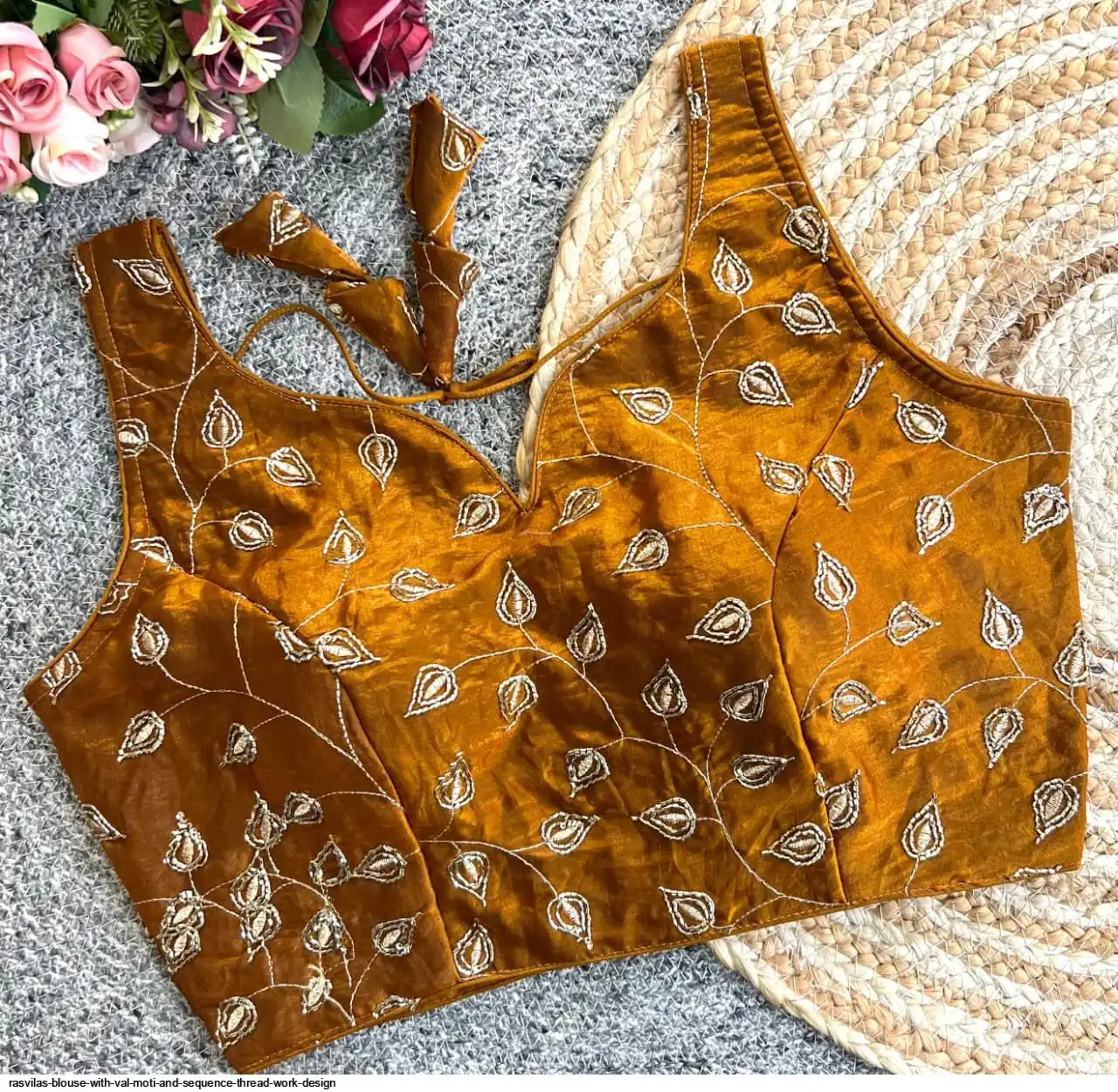 RASVILAS BLOUSE WITH VAL MOTI AND SEQUENCE THREAD WORK DESIGN 4