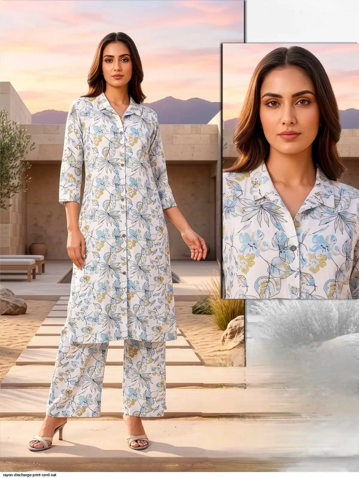 RAYON DISCHARGE PRINT CORD SAT J