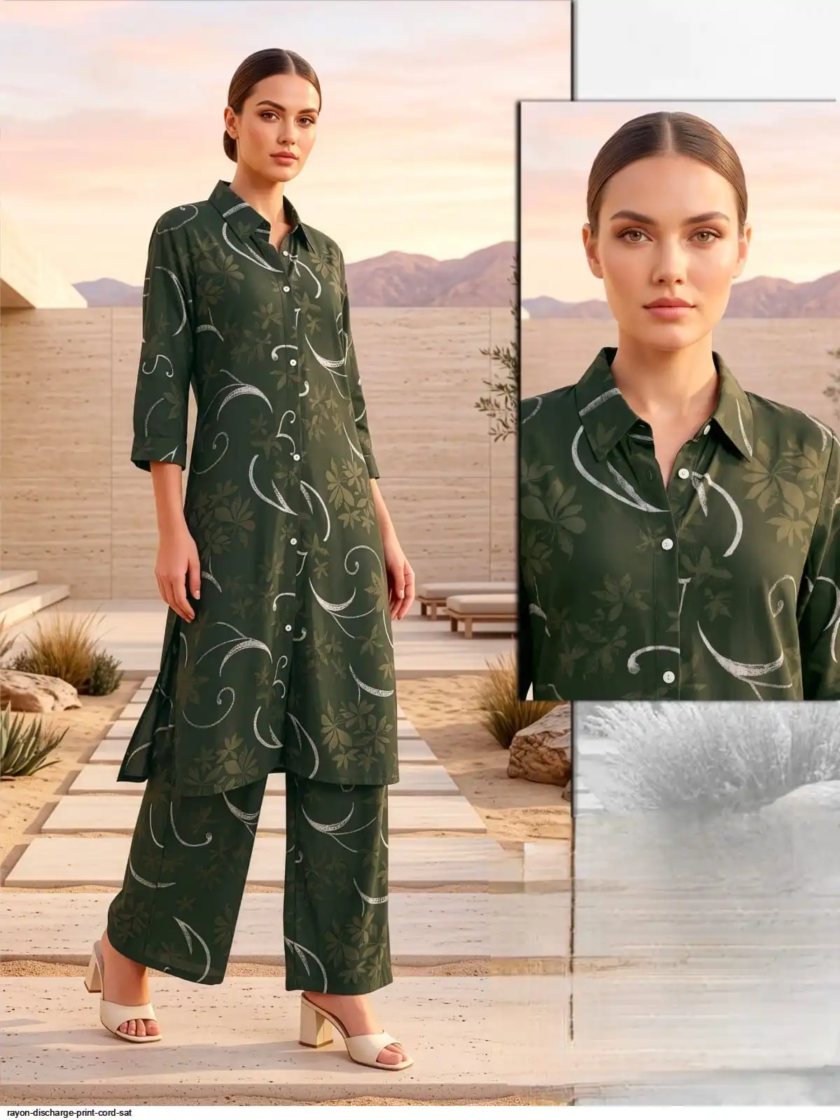 RAYON DISCHARGE PRINT CORD SAT I