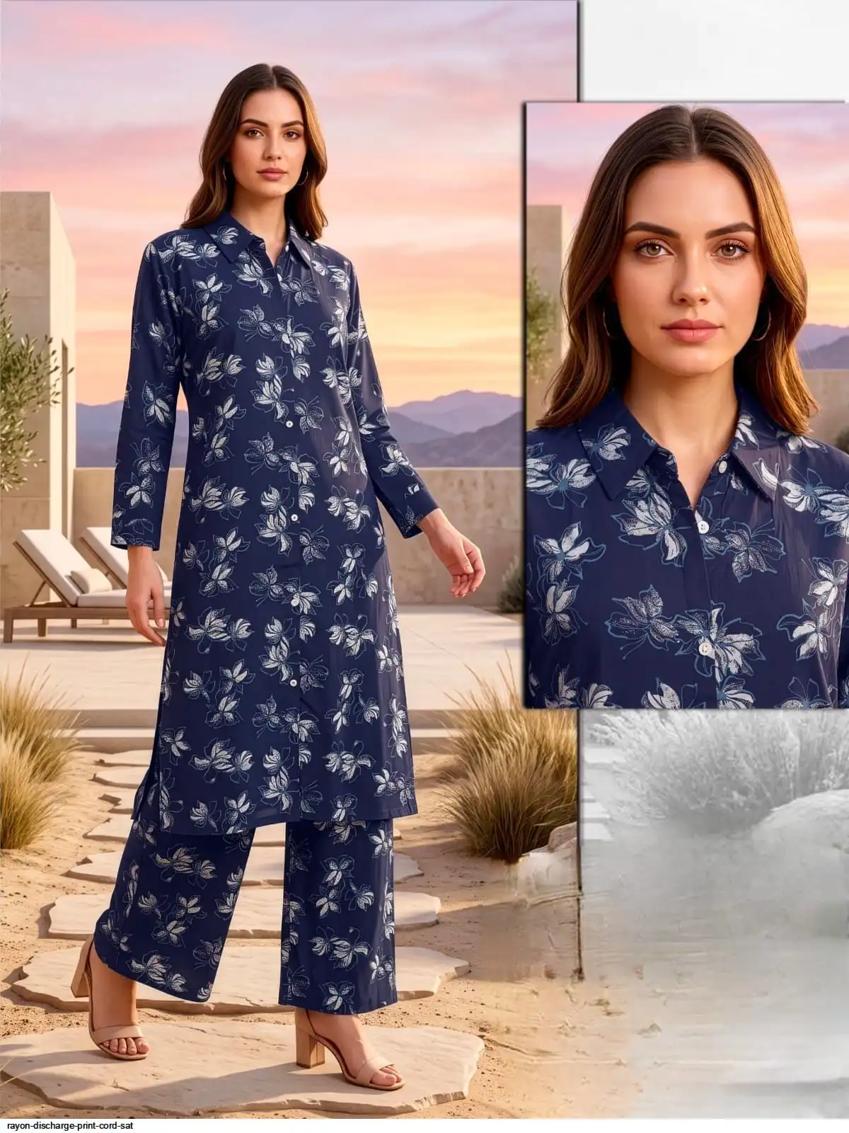 RAYON DISCHARGE PRINT CORD SAT L