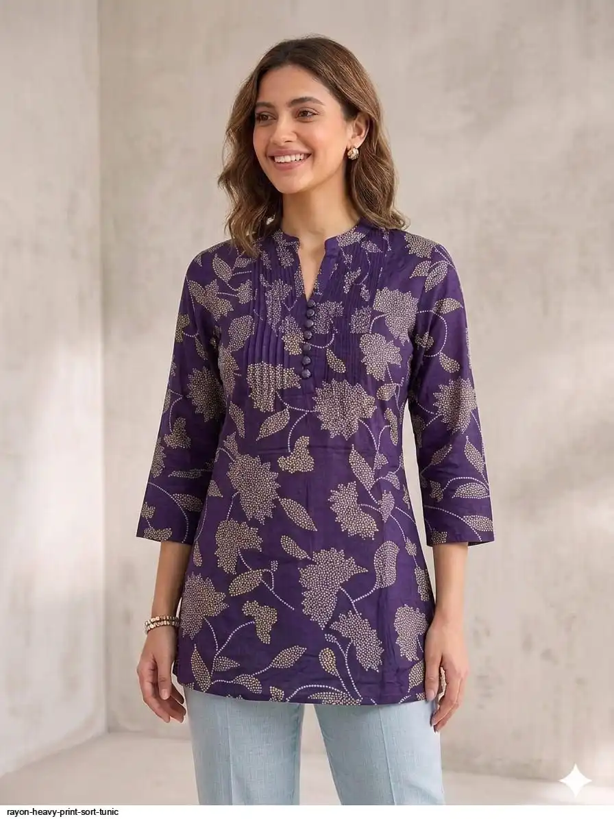 RAYON HEAVY PRINT SORT TUNIC 5
