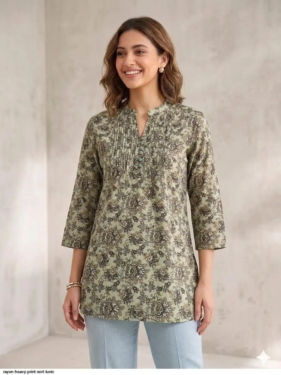 RAYON HEAVY PRINT SORT TUNIC 12