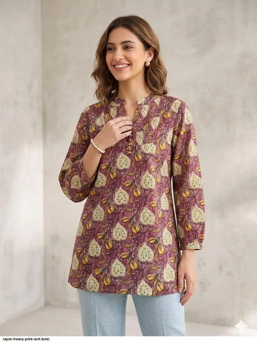 RAYON HEAVY PRINT SORT TUNIC 11