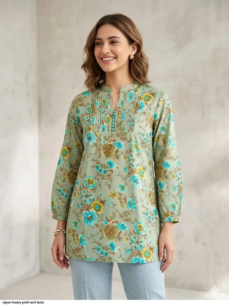 RAYON HEAVY PRINT SORT TUNIC 15